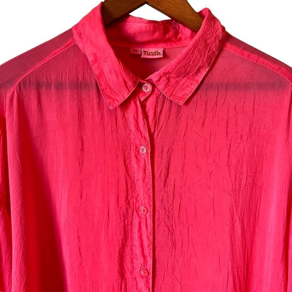 TIANELLO Tencel Velvet Pink Christiana Blouse - Picture 2 of 8